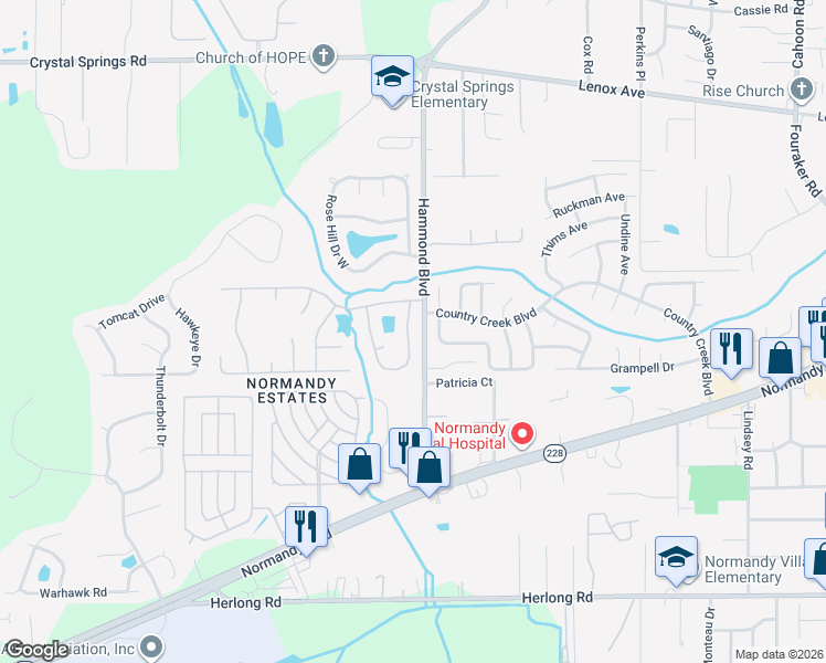 map of restaurants, bars, coffee shops, grocery stores, and more near 8770 Hammondwood Road South in Jacksonville