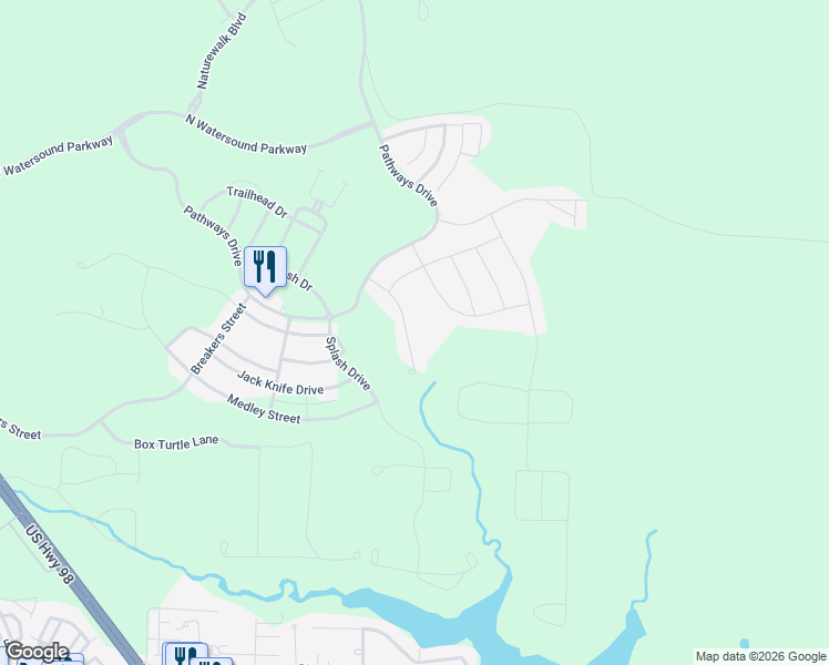 map of restaurants, bars, coffee shops, grocery stores, and more near 36 Cannonball Court in Rosemary Beach