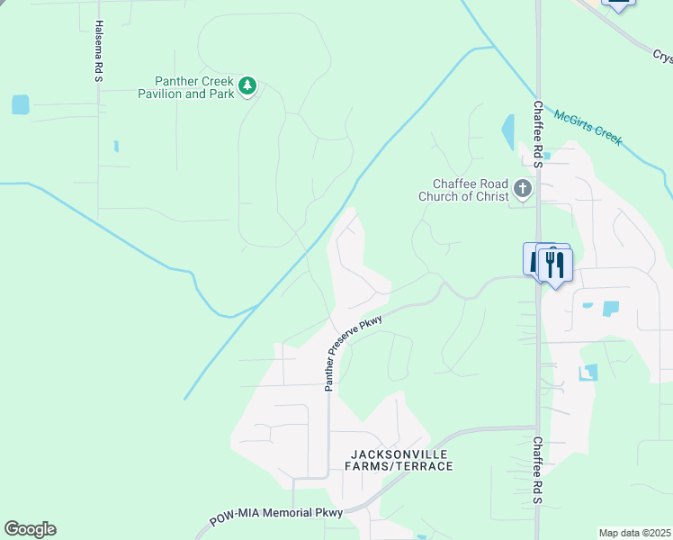 map of restaurants, bars, coffee shops, grocery stores, and more near 11321 Panther Creek Parkway in Jacksonville