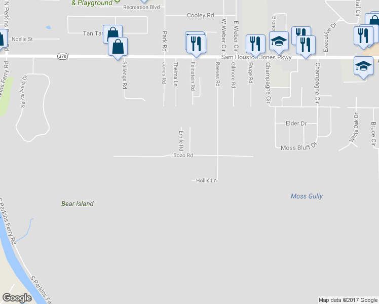 map of restaurants, bars, coffee shops, grocery stores, and more near 476 Maude Road in Lake Charles