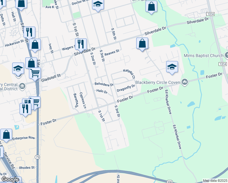 map of restaurants, bars, coffee shops, grocery stores, and more near 803 Dragonfly Drive in Conroe
