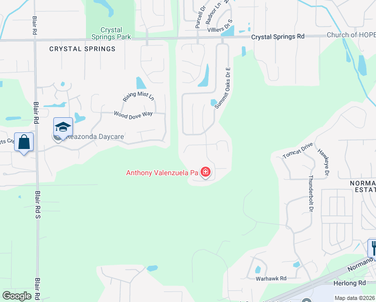 map of restaurants, bars, coffee shops, grocery stores, and more near 9768 Cedar Ridge Drive West in Jacksonville