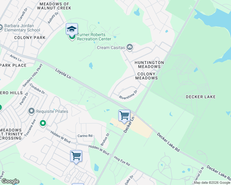 map of restaurants, bars, coffee shops, grocery stores, and more near 6711 Wentworth Drive in Austin