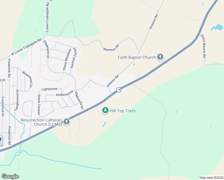 map of restaurants, bars, coffee shops, grocery stores, and more near 1-111 Kneese Road in Fredericksburg