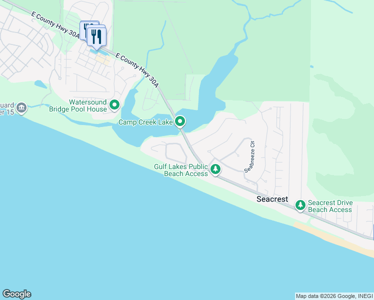map of restaurants, bars, coffee shops, grocery stores, and more near 409 Pelican Circle in Panama City