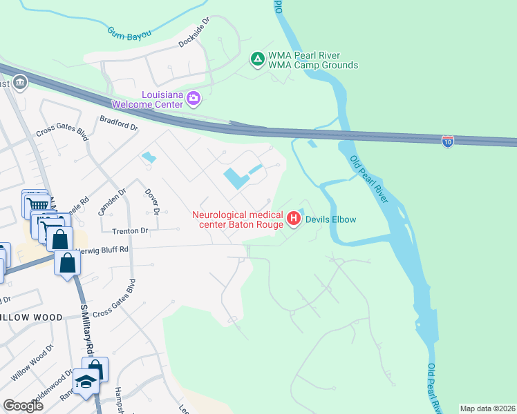 map of restaurants, bars, coffee shops, grocery stores, and more near 59366 Summer Road in Slidell