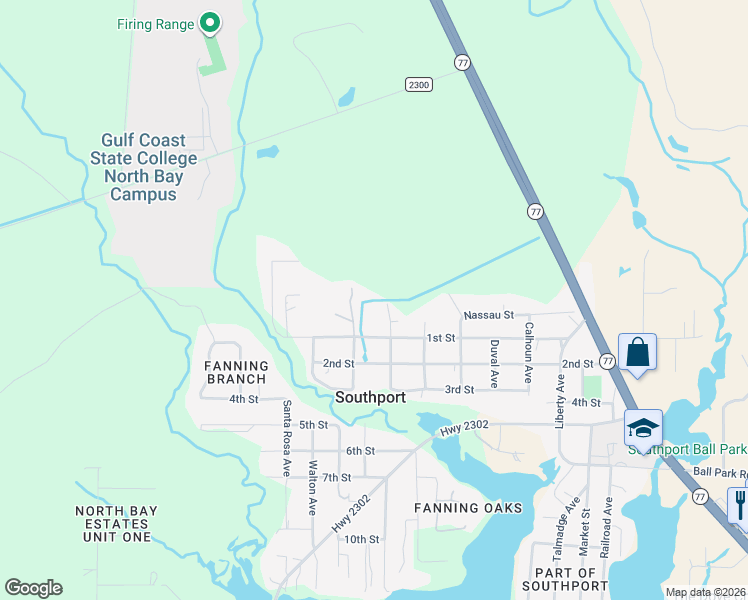 map of restaurants, bars, coffee shops, grocery stores, and more near 7909 Madison Avenue in Panama City