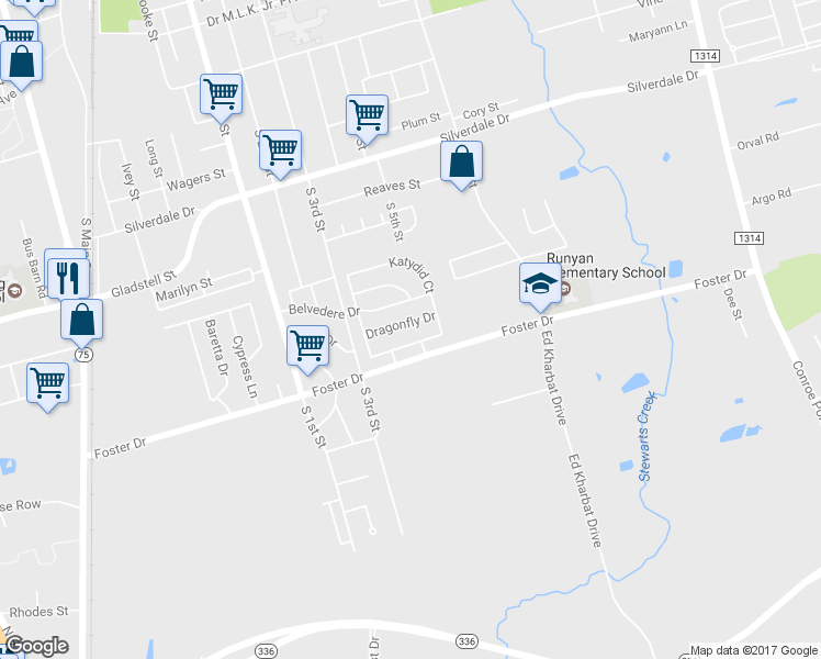 map of restaurants, bars, coffee shops, grocery stores, and more near 820 Dragonfly Drive in Conroe