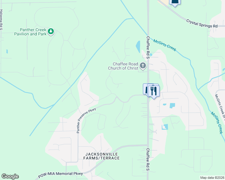 map of restaurants, bars, coffee shops, grocery stores, and more near 1485 Royal Dornoch Drive in Jacksonville