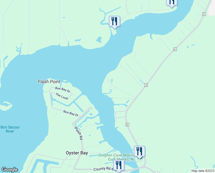 map of restaurants, bars, coffee shops, grocery stores, and more near 16730 Oyster Bay Place in Gulf Shores