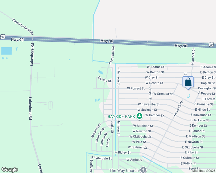 map of restaurants, bars, coffee shops, grocery stores, and more near 7026-7042 West Forrest Street in Bay Saint Louis
