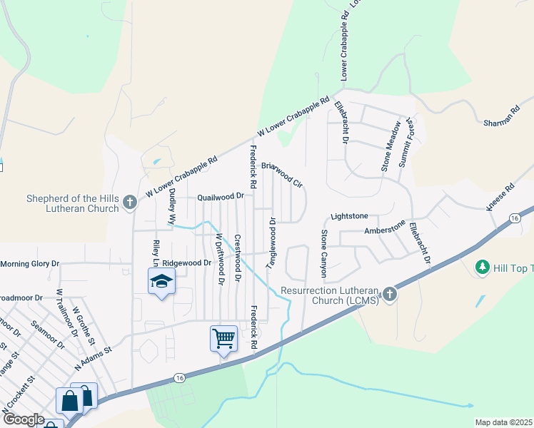 map of restaurants, bars, coffee shops, grocery stores, and more near 211 Tanglewood Drive in Fredericksburg