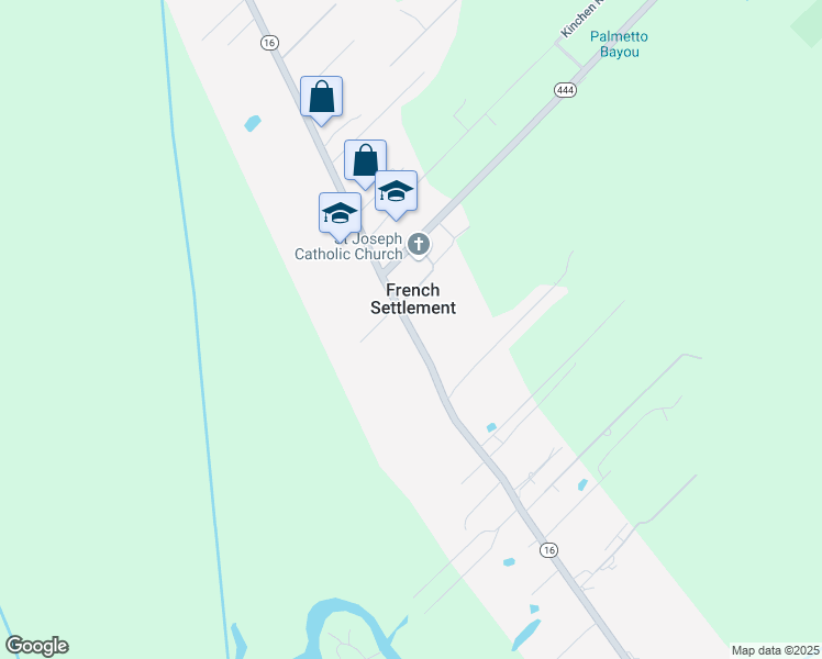map of restaurants, bars, coffee shops, grocery stores, and more near 15715 Louisiana 16 in French Settlement