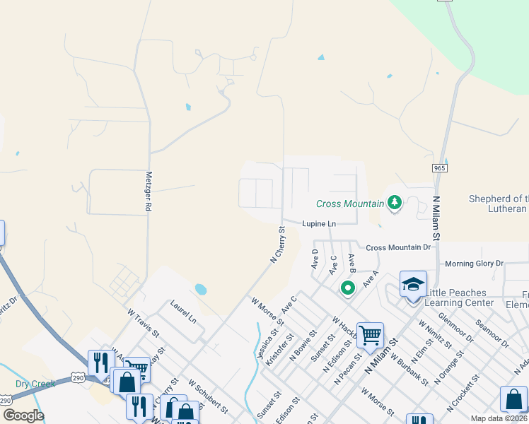 map of restaurants, bars, coffee shops, grocery stores, and more near 807 Dogwood Lane in Fredericksburg