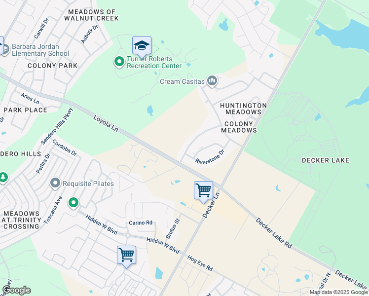 map of restaurants, bars, coffee shops, grocery stores, and more near 6711 Wentworth Drive in Austin