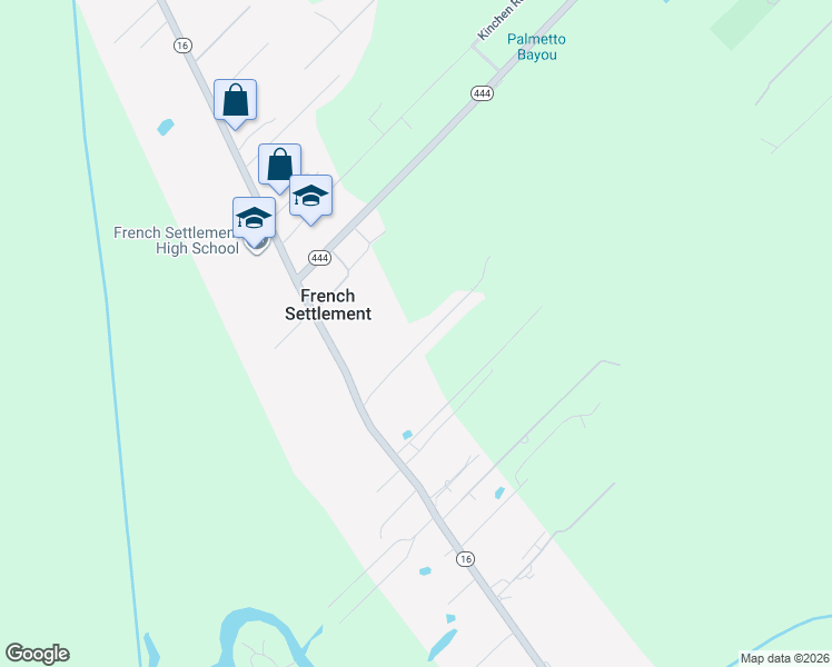 map of restaurants, bars, coffee shops, grocery stores, and more near 17789 H.S. Brignac Drive in French Settlement