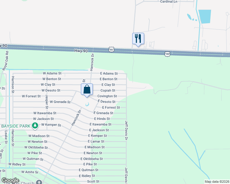 map of restaurants, bars, coffee shops, grocery stores, and more near 6022 Covington St in Hancock