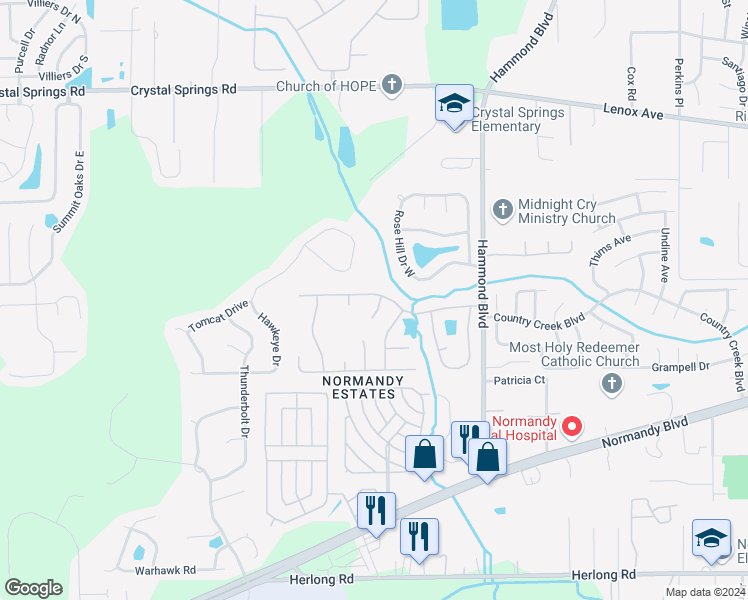 map of restaurants, bars, coffee shops, grocery stores, and more near 1514 Eddings Grove Lane in Jacksonville