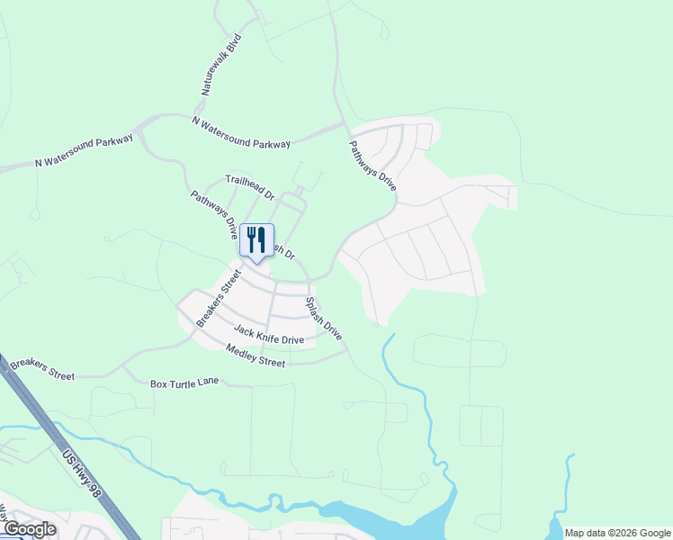 map of restaurants, bars, coffee shops, grocery stores, and more near 56 Cannonball Court in Rosemary Beach
