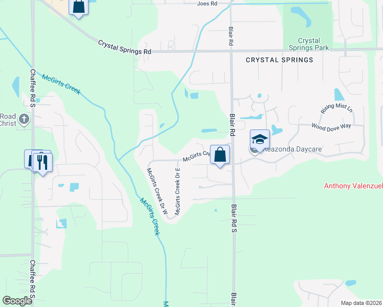map of restaurants, bars, coffee shops, grocery stores, and more near 10495 McGirts Creek Drive in Jacksonville