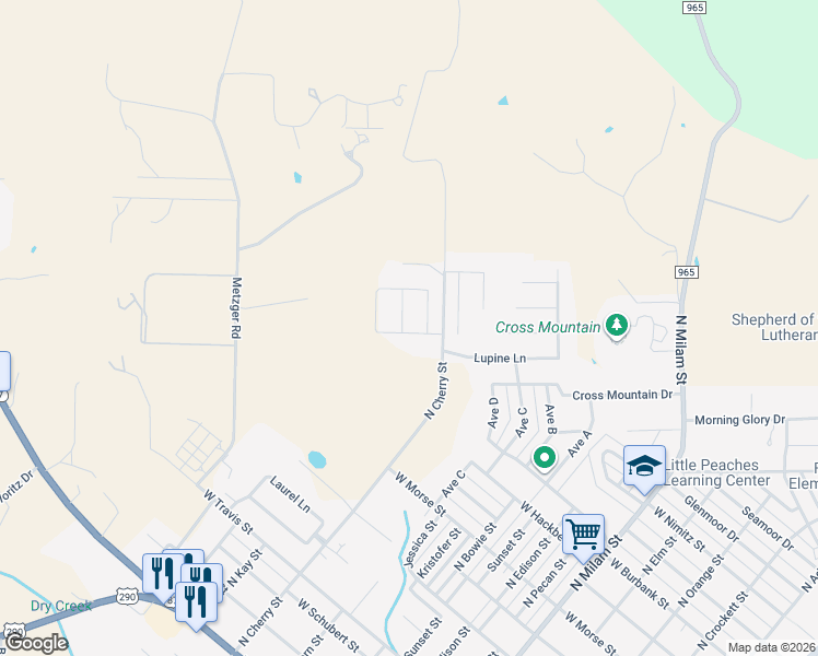 map of restaurants, bars, coffee shops, grocery stores, and more near 807 Dogwood Lane in Fredericksburg