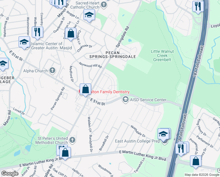 map of restaurants, bars, coffee shops, grocery stores, and more near 5002 Plum Peach Bend in Austin