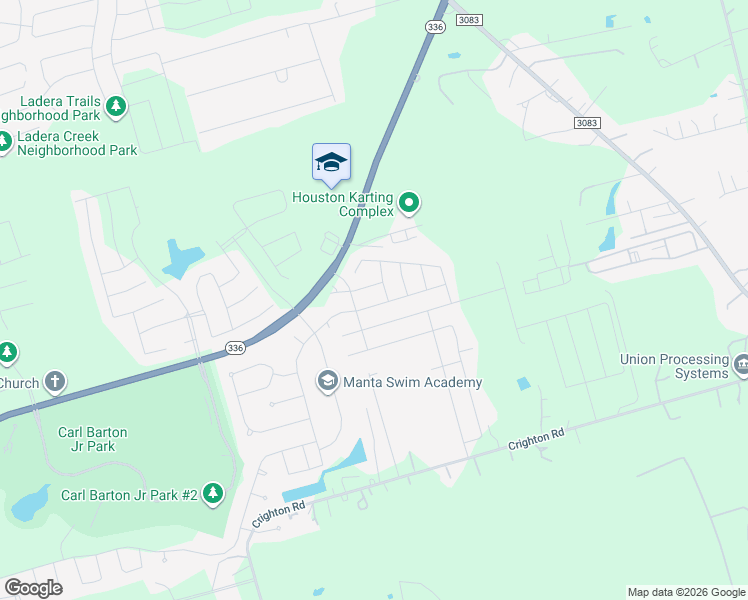 map of restaurants, bars, coffee shops, grocery stores, and more near 3452 Wooded Lane in Conroe