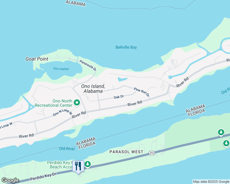 map of restaurants, bars, coffee shops, grocery stores, and more near 4772 Pine Court in Orange Beach