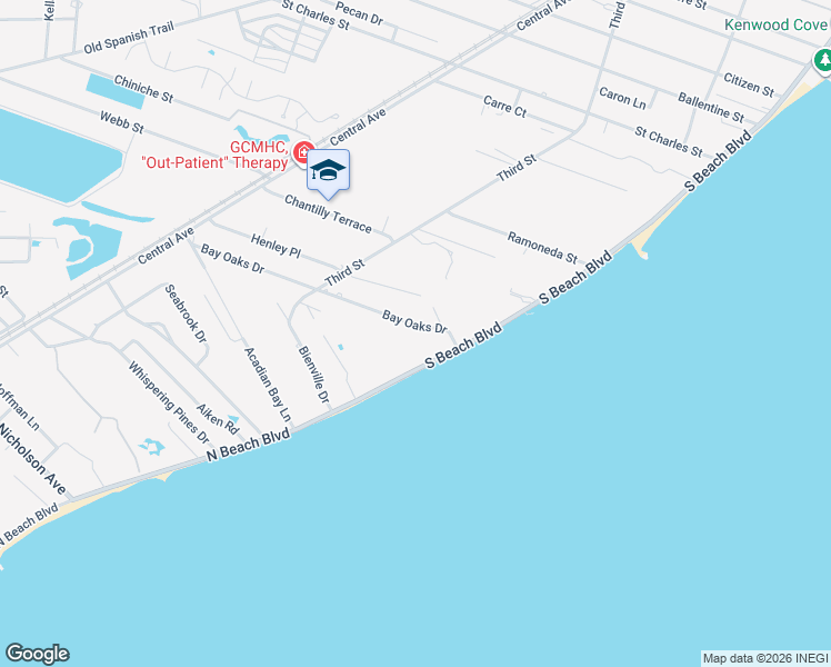 map of restaurants, bars, coffee shops, grocery stores, and more near 111 Bay Oaks Dr in Bay St. Louis