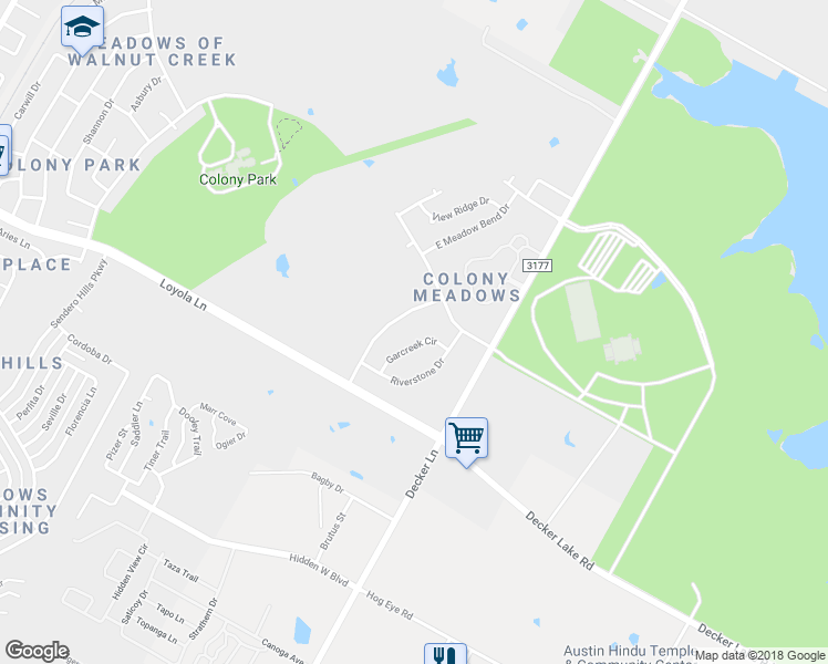 map of restaurants, bars, coffee shops, grocery stores, and more near 6909 Wentworth Drive in Austin