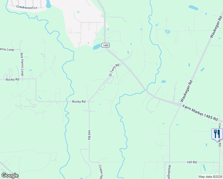 map of restaurants, bars, coffee shops, grocery stores, and more near 10874 McDowell Road in Conroe