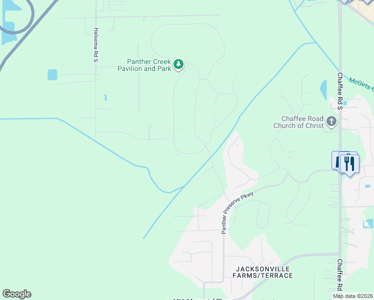 map of restaurants, bars, coffee shops, grocery stores, and more near 11919 Turkey Road in Jacksonville