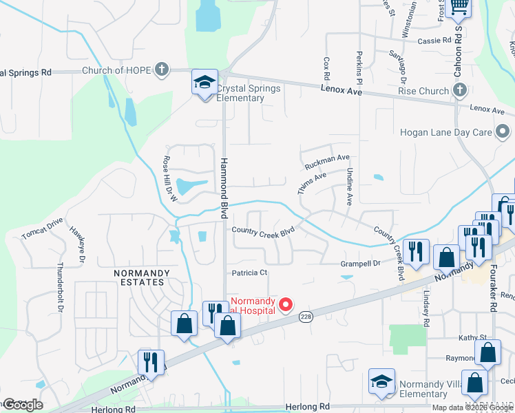 map of restaurants, bars, coffee shops, grocery stores, and more near 8722 Hammond Forest Drive in Jacksonville
