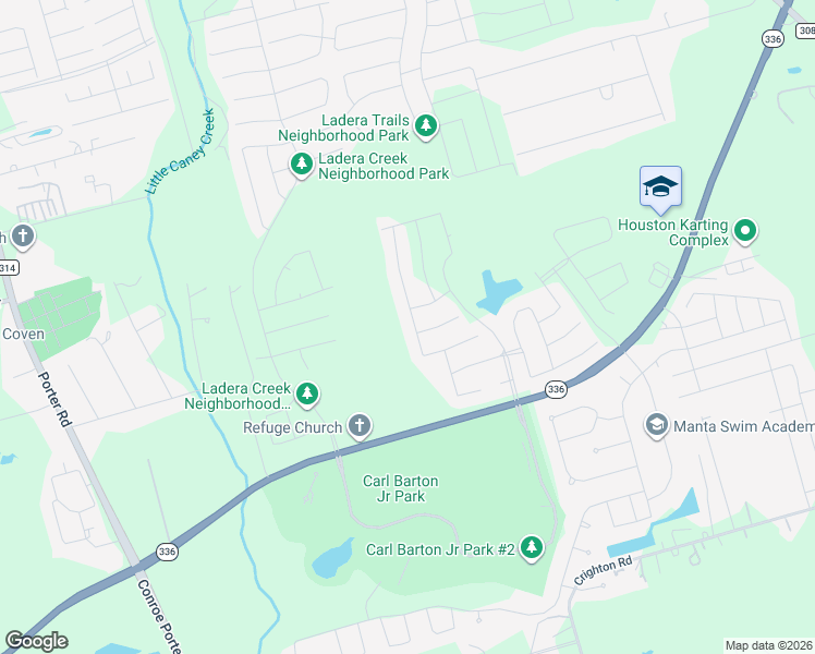 map of restaurants, bars, coffee shops, grocery stores, and more near 1908 Cypress Canyon Trail in Conroe