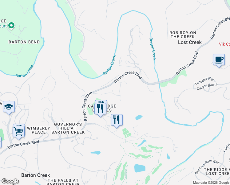 map of restaurants, bars, coffee shops, grocery stores, and more near 1405 Club Ridge Cove in Austin