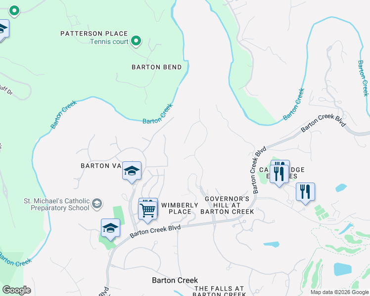 map of restaurants, bars, coffee shops, grocery stores, and more near 1921 Chalk Rock Cove in Austin
