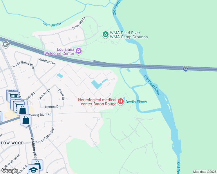 map of restaurants, bars, coffee shops, grocery stores, and more near 369 Winter Street in Slidell