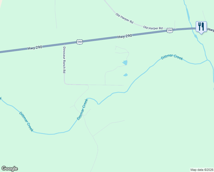 map of restaurants, bars, coffee shops, grocery stores, and more near 157 Dittmar Creek Road in Harper