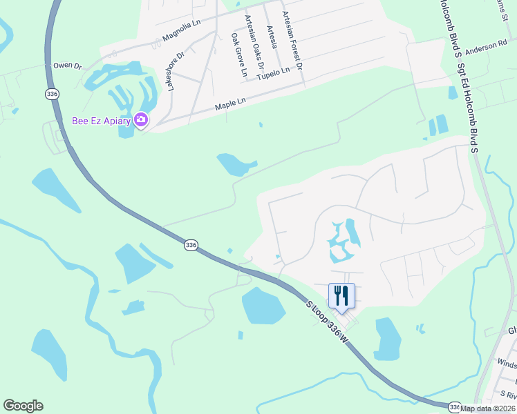 map of restaurants, bars, coffee shops, grocery stores, and more near 1118 Silveridge in Conroe