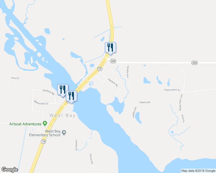 map of restaurants, bars, coffee shops, grocery stores, and more near 8153 Buchanan Road in Panama City Beach