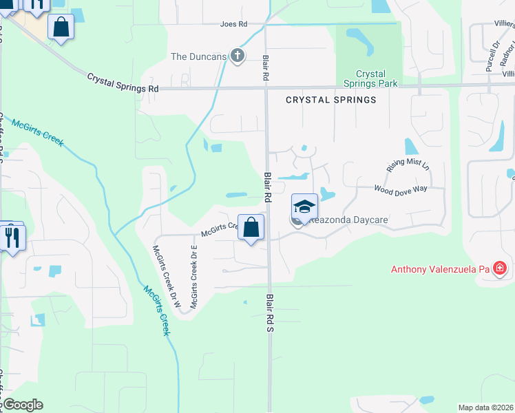 map of restaurants, bars, coffee shops, grocery stores, and more near 10411 McGirts Creek Drive in Jacksonville