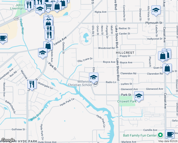 map of restaurants, bars, coffee shops, grocery stores, and more near 6013 Edgefield Drive in Jacksonville