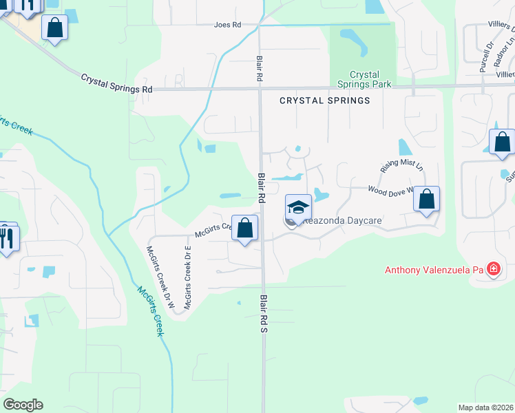 map of restaurants, bars, coffee shops, grocery stores, and more near 10411 McGirts Creek Drive in Jacksonville