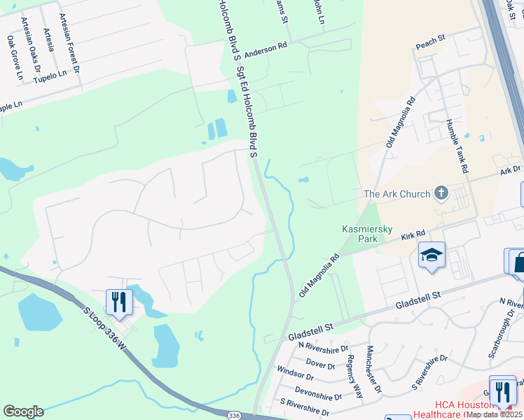map of restaurants, bars, coffee shops, grocery stores, and more near 5 Oak Glen in Conroe