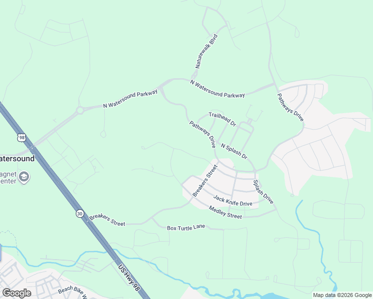 map of restaurants, bars, coffee shops, grocery stores, and more near 400 Cannonball Lane in Rosemary Beach