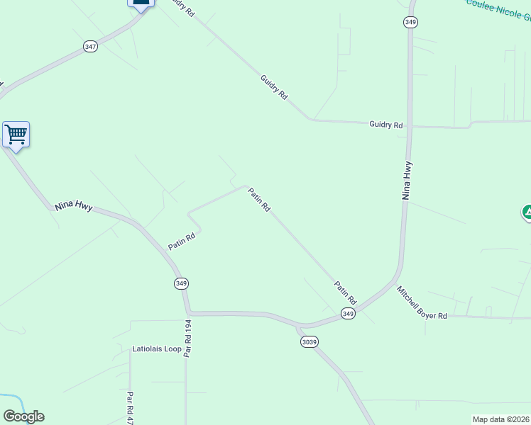 map of restaurants, bars, coffee shops, grocery stores, and more near 1110 Patin Road in Breaux Bridge