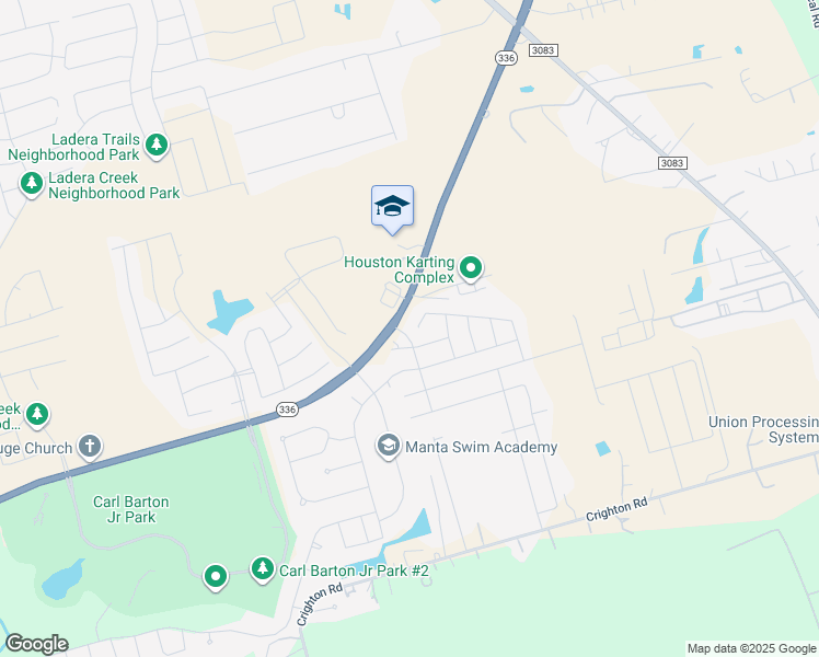map of restaurants, bars, coffee shops, grocery stores, and more near 3452 Wooded Lane in Conroe
