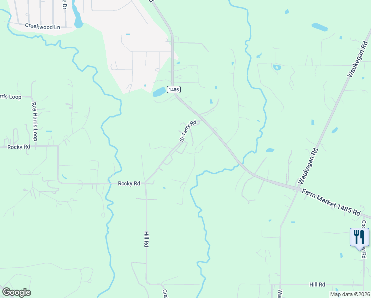 map of restaurants, bars, coffee shops, grocery stores, and more near 10874 McDowell Road in Conroe