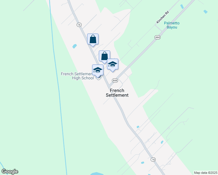 map of restaurants, bars, coffee shops, grocery stores, and more near 15875 Louisiana 16 in French Settlement
