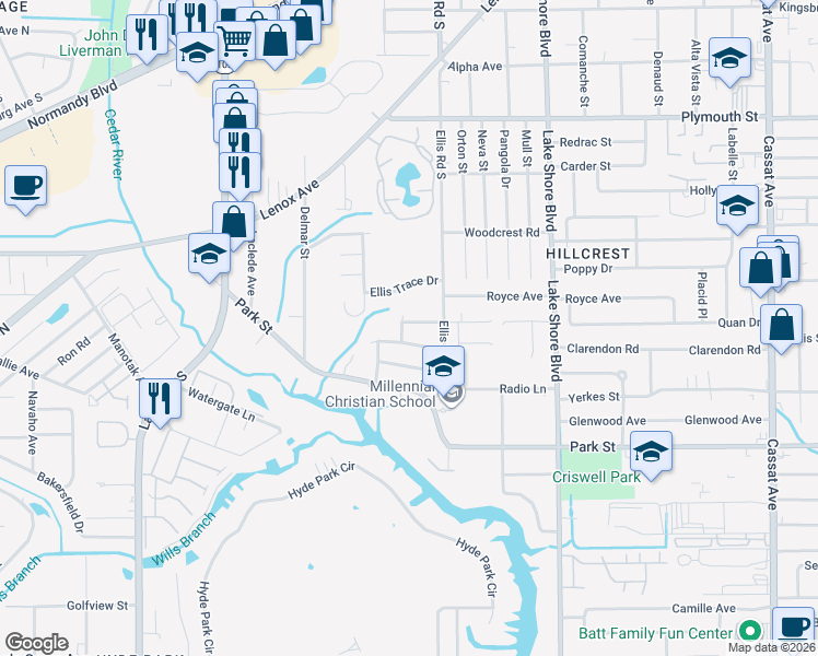 map of restaurants, bars, coffee shops, grocery stores, and more near 6013 Edgefield Drive in Jacksonville